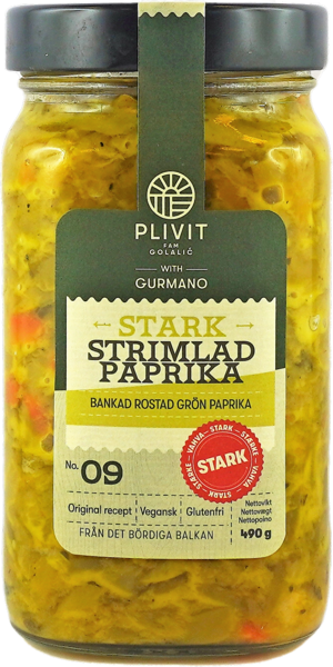 Strimlad stark grön paprika