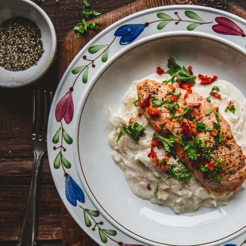 Gräddstuvad surkål med kyckling