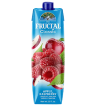 Äpple och hallonjuice