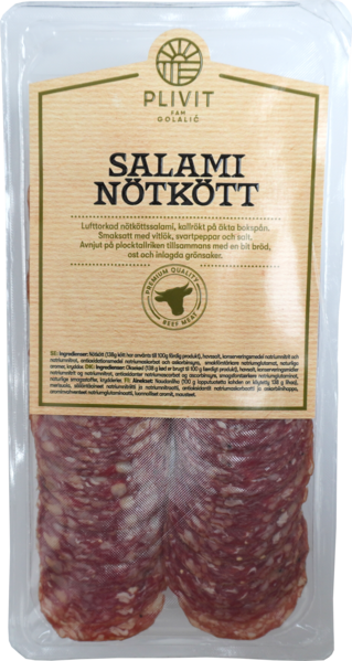 Oxköttssalami skivad