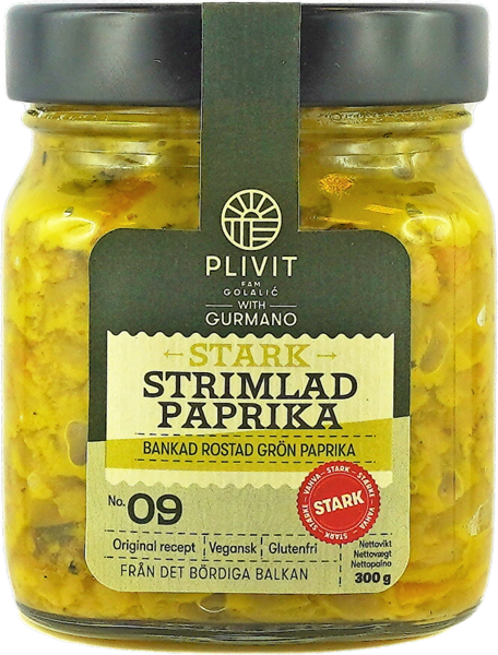 Strimlad stark grön paprika